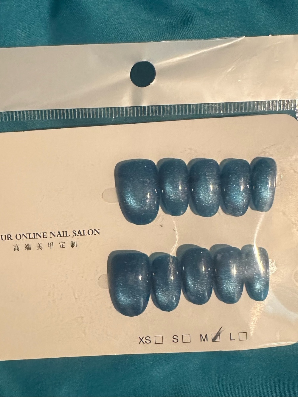Metallic Blue Press-On Nail Set